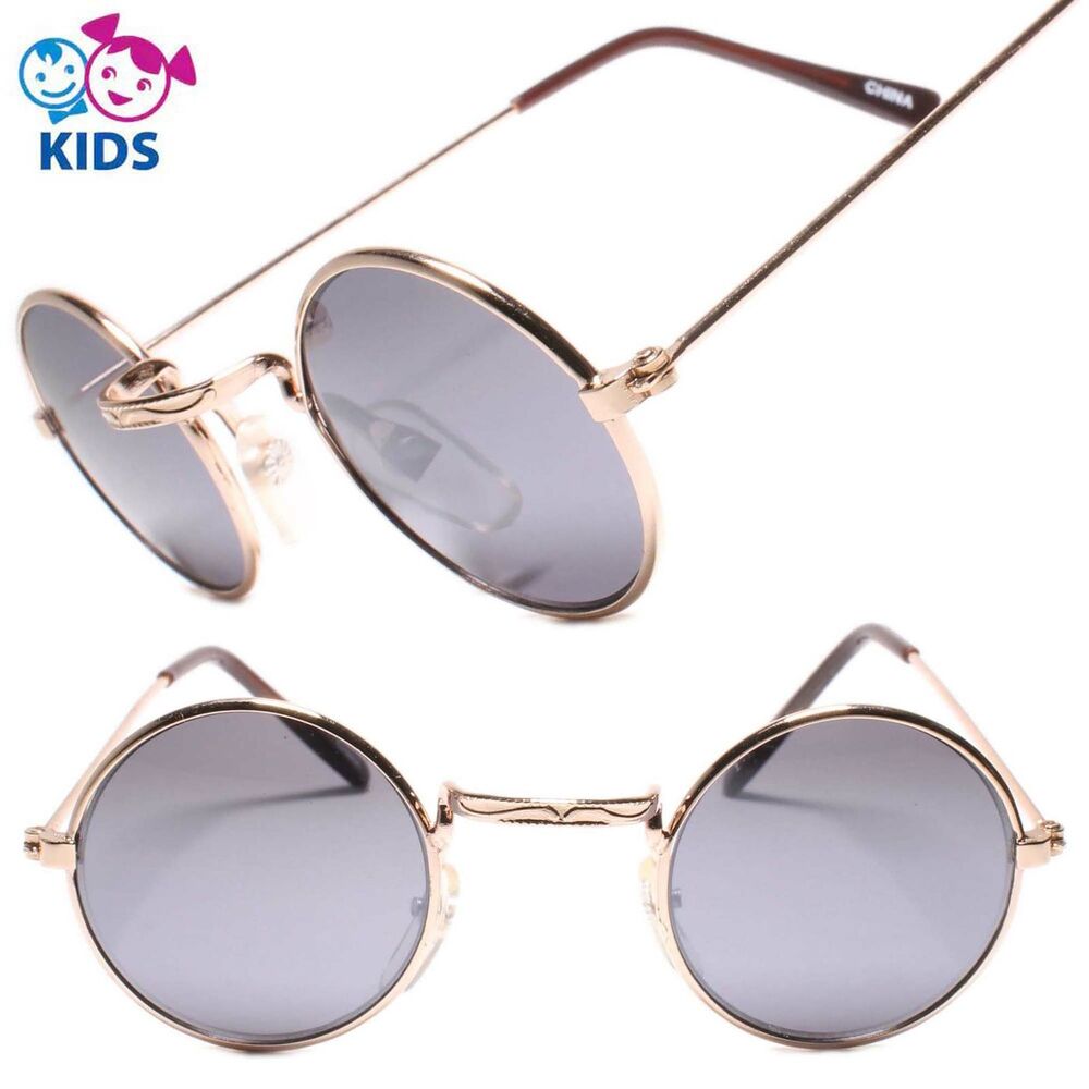 Kids 0-2 year Round Gold Sunglasses 100% UV Protection